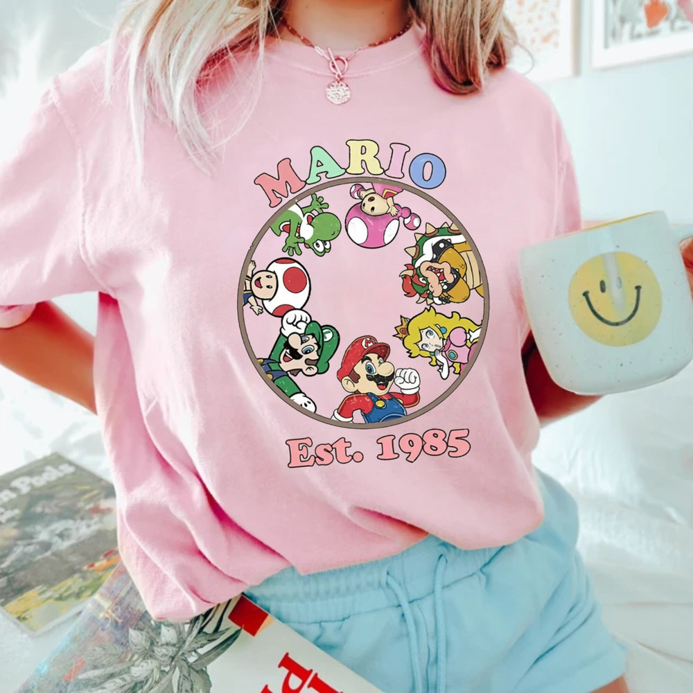 Mario Est 1985 Comfort ColorsĀ® Shirt, Princess Peach Shirt, Super Mario Shirt, Princess Peach And Friends Shirt, Super Mario Group Shirt - 4.jpg