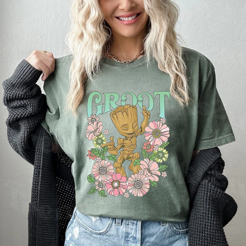 Marvel Guardians Of The Galaxy Groot Floral Dance Poster Comfort ColorsĀ® Shirt, Disneyland Trip Shirt, Disneyworld Shirt, Disney Family Trip - 4.jpg