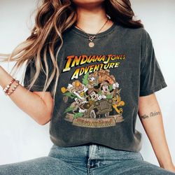 mickey and friends indiana jones adventure comfort colors shirt, disneyland ride shirt, vintage disney shirt, disney fam
