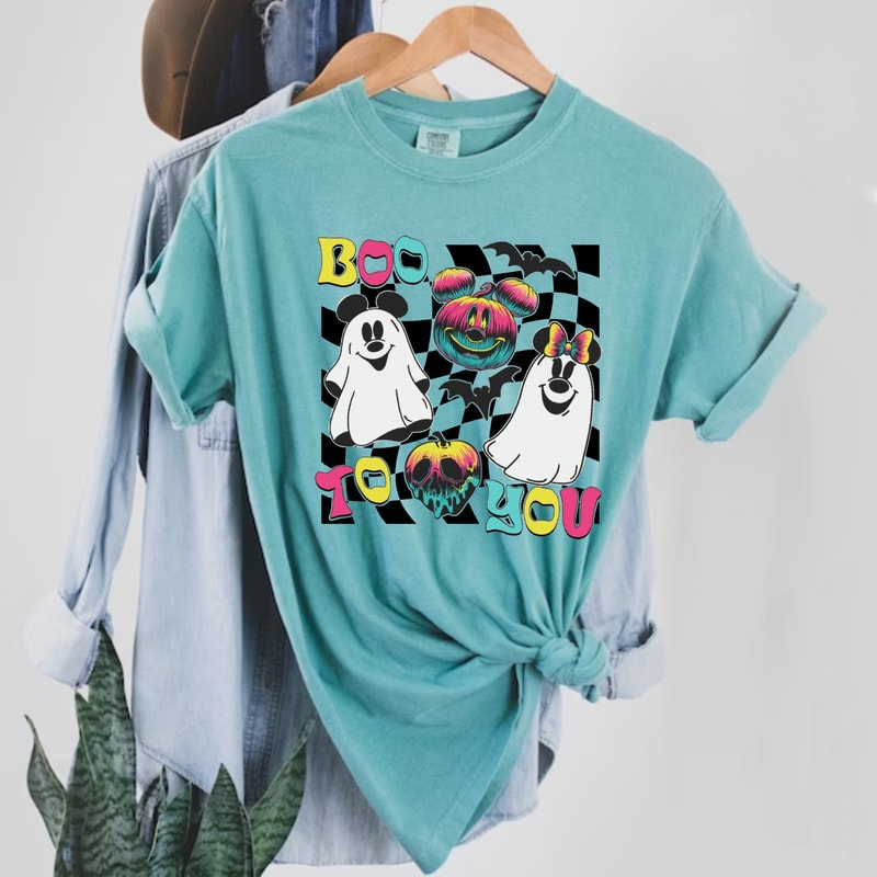 Mickey Minnie Boo To You Comfort ColorsĀ® Shirt, Mickey Minnie Ghost Halloween Shirt, Disney Spooky Season Shirt, Mickey Minnie Pumpkin Shirt - 7.jpg