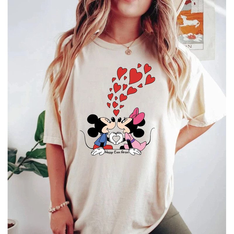 Mickey Minnie Happy Ever After Comfort ColorsĀ® Shirt, Mickey Minnie Valentine's Day Shirt, Disney Valentine Couple Shirt, Disney Love Shirt - 1.jpg