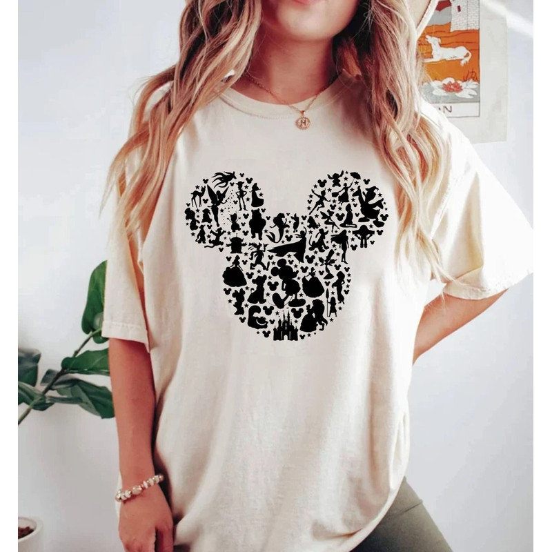 Mickey Mouse Silhouette Comfort Colors® Shirt, Princess Mickey Head Shirt, Animal Kingdom Shirt, Disneyworld Shirt, Disney Family Trip Shirt - 1.jpg
