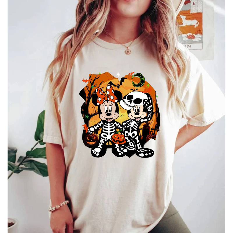 Mickey Minnie Skeleton Costume Comfort Colors® Shirt, Disney Halloween Shirt, Disney Spooky Shirt, Halloween Party Shirt, Trick Or Treat - 3.jpg
