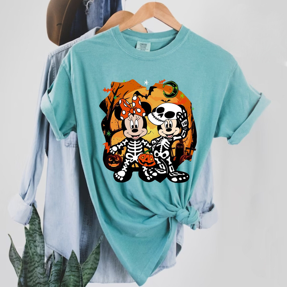 Mickey Minnie Skeleton Costume Comfort Colors® Shirt, Disney Halloween Shirt, Disney Spooky Shirt, Halloween Party Shirt, Trick Or Treat - 5.jpg