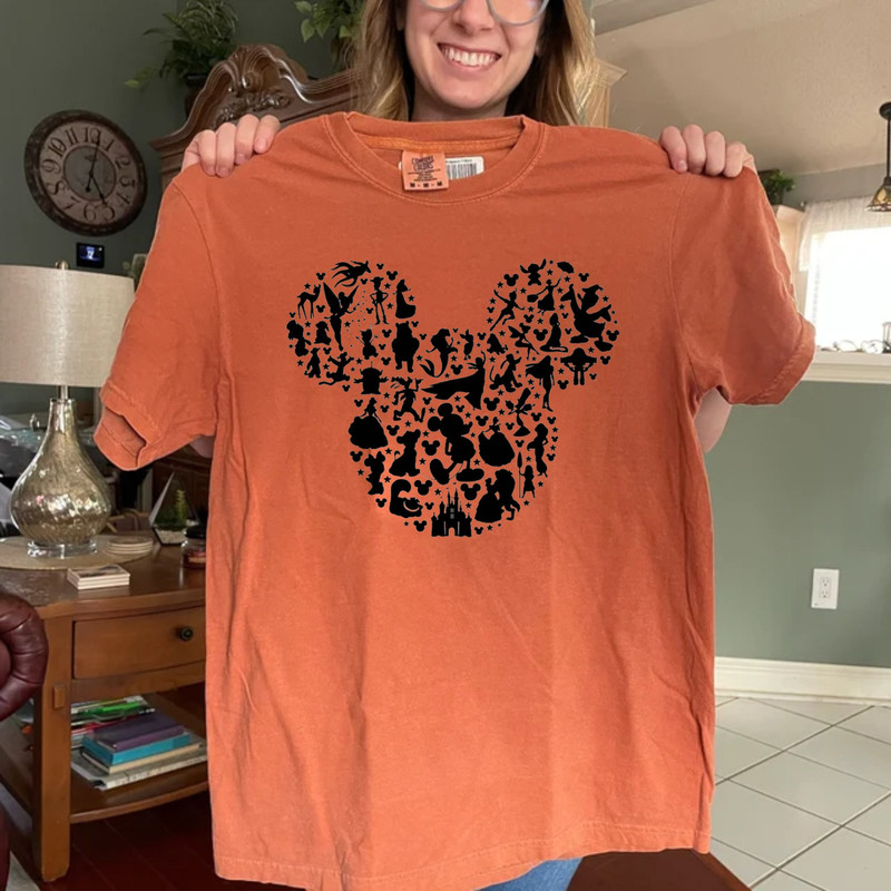 Mickey Mouse Silhouette Comfort Colors® Shirt, Princess Mickey Head Shirt, Animal Kingdom Shirt, Disneyworld Shirt, Disney Family Trip Shirt - 2.jpg