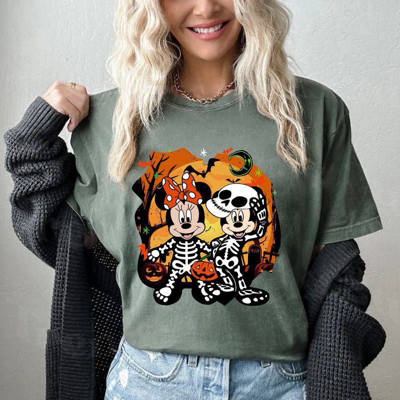 Mickey Minnie Skeleton Costume Comfort Colors® Shirt, Disney Halloween Shirt, Disney Spooky Shirt, Halloween Party Shirt, Trick Or Treat - 6.jpg