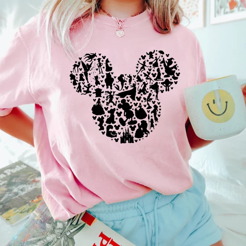 Mickey Mouse Silhouette Comfort Colors® Shirt, Princess Mickey Head Shirt, Animal Kingdom Shirt, Disneyworld Shirt, Disney Family Trip Shirt - 4.jpg