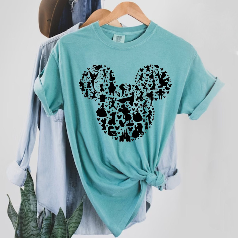 Mickey Mouse Silhouette Comfort Colors® Shirt, Princess Mickey Head Shirt, Animal Kingdom Shirt, Disneyworld Shirt, Disney Family Trip Shirt - 5.jpg