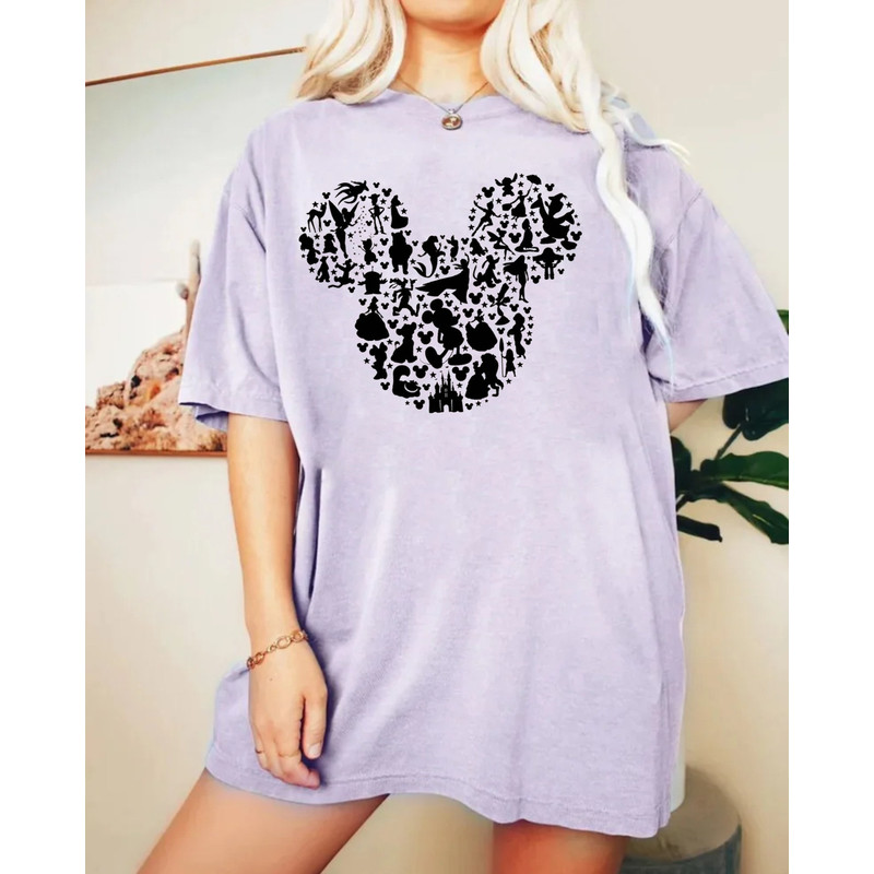 Mickey Mouse Silhouette Comfort Colors® Shirt, Princess Mickey Head Shirt, Animal Kingdom Shirt, Disneyworld Shirt, Disney Family Trip Shirt - 6.jpg