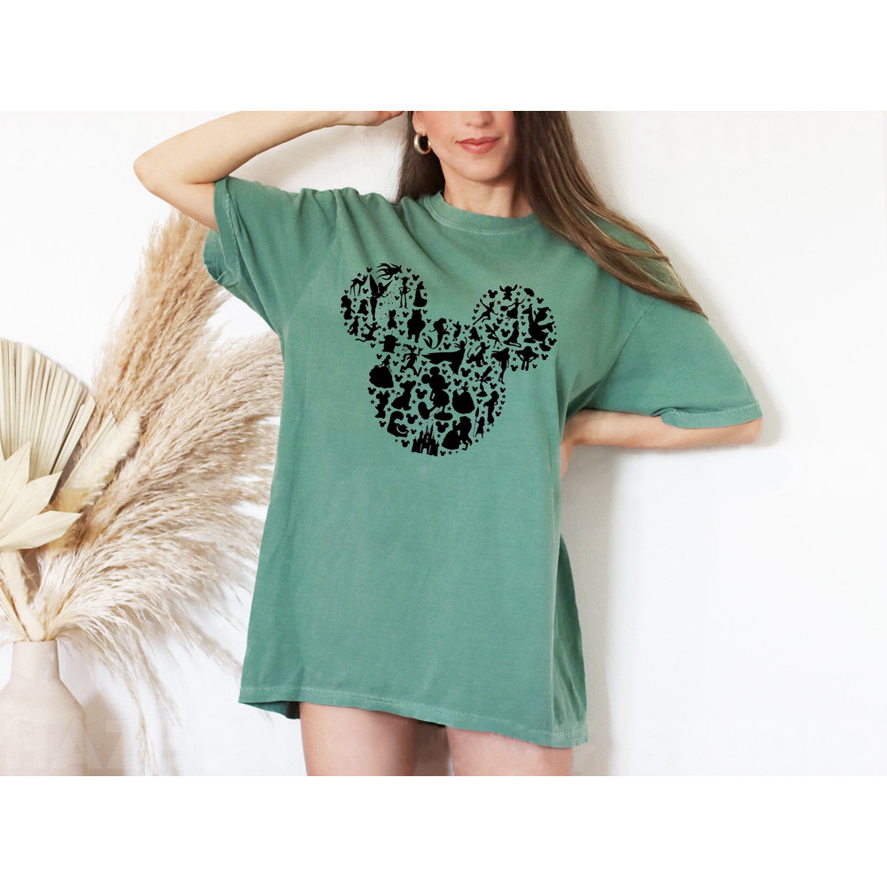 Mickey Mouse Silhouette Comfort Colors® Shirt, Princess Mickey Head Shirt, Animal Kingdom Shirt, Disneyworld Shirt, Disney Family Trip Shirt - 7.jpg
