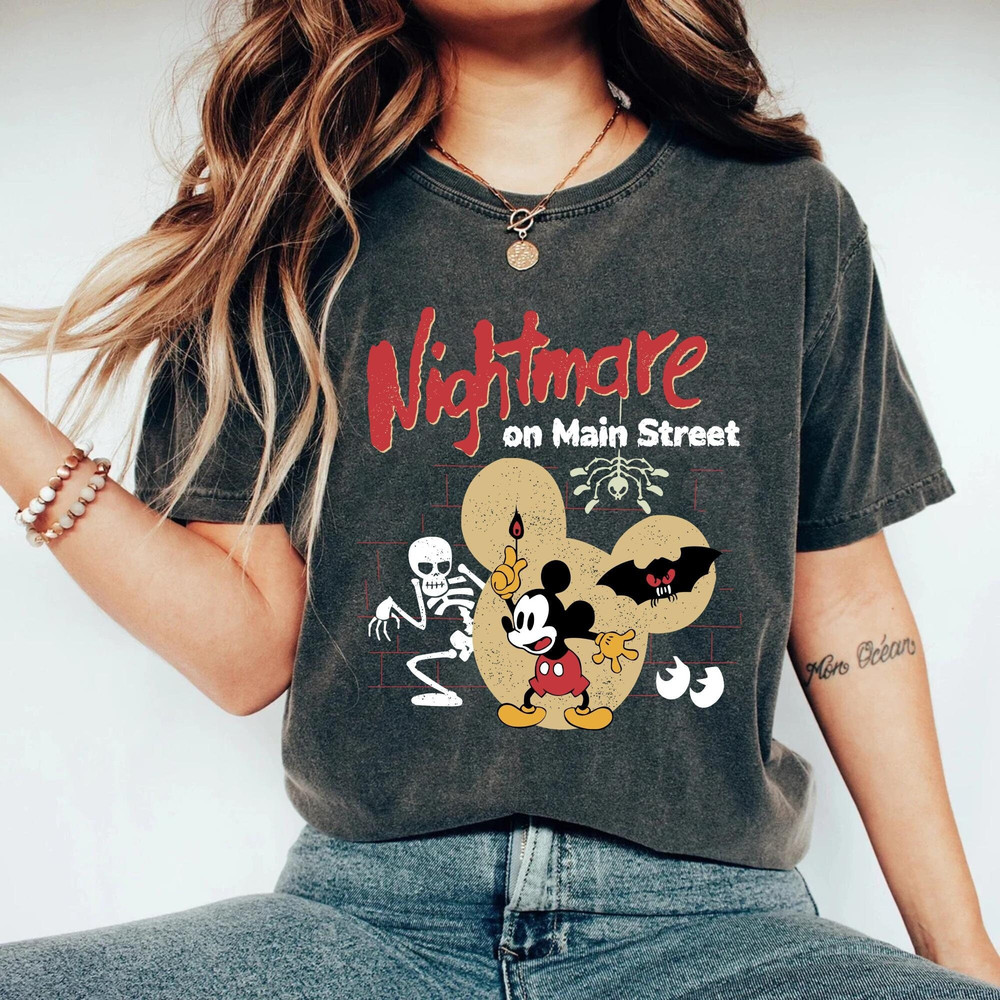 Mickey Nightmare On Main Street Comfort ColorsĀ® Shirt, Mickey Nightmare Halloween Shirt, Disney Spooky Shirt, Disney Halloween Party Shirt - 1.jpg