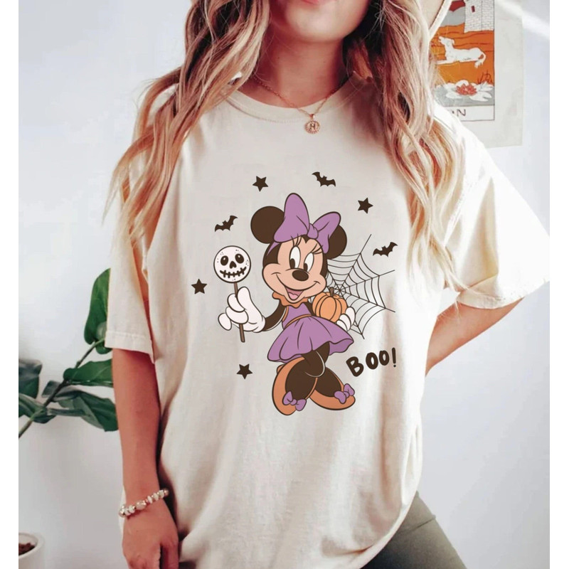 Minnie Spooky Season Comfort Colors® Shirt, Minnie Mouse Halloween Shirt, Minnie Pumpkin Shirt, Disney Spooky Shirt, Disney Halloween Shirt - 1.jpg