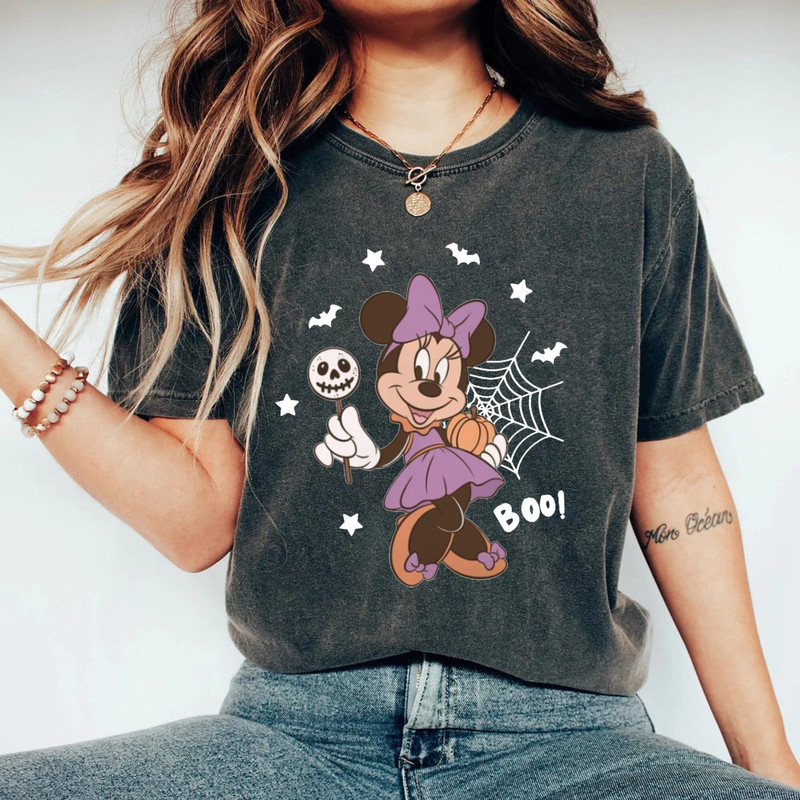 Minnie Spooky Season Comfort Colors® Shirt, Minnie Mouse Halloween Shirt, Minnie Pumpkin Shirt, Disney Spooky Shirt, Disney Halloween Shirt - 2.jpg