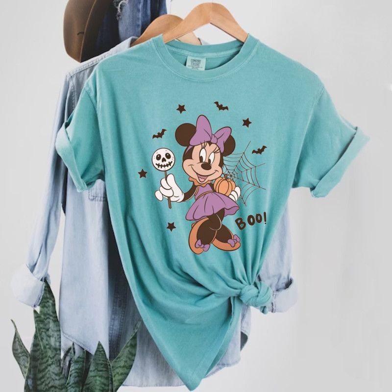 Minnie Spooky Season Comfort Colors® Shirt, Minnie Mouse Halloween Shirt, Minnie Pumpkin Shirt, Disney Spooky Shirt, Disney Halloween Shirt - 3.jpg