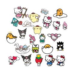 sanrio hello kitty and friends svg bundle, trending svg, hello kitty svg, kitty svg, sanrio svg, my melody svg, gudetama