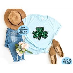 leopard print shamrock shirt, st. patricks day shirt, shamrock lucky lips, four leaf clover,  irish shirt, shamrock luck