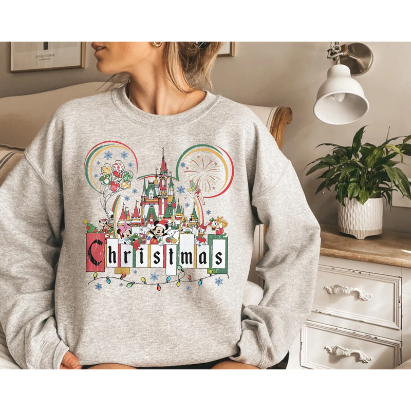 Retro Disneyland Christmas Sweatshirt, Mickey and Friends Christmas Sweatshirt, Christmas Family Shirt, Mickey Sweatshirt,Christmas Sweater - 3.jpg