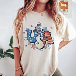 retro usa mickey 4th of july comfort colors shirt, mickey independence day shirt, disney america shirt, disney patriotic