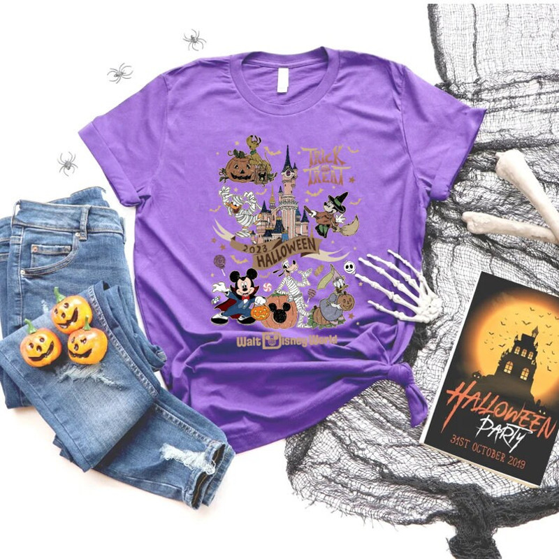 Spooky Mouse and Friends Comfort Colors® Shirt, Trick Or Treat Disney Shirt, Mickey Skeleton Halloween Shirt, Disney Halloween Party Shirt - 4.jpg