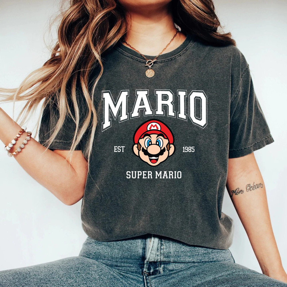 Super Mario Character Comfort Colors® Shirt, Mario Luigi Yoshi Peach Bowser Toad Koopa Shirt, Super Mario Bros Shirt, Mario Matching Shirt - 5.jpg