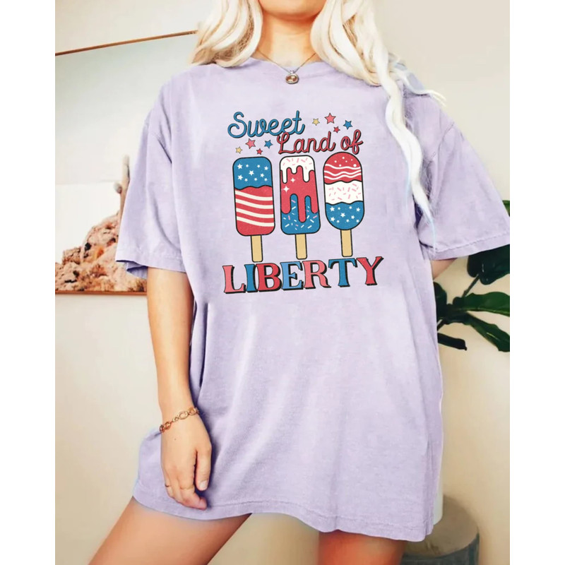 Sweet Land Of Liberty Comfort Colors® Shirt, Fourth of July Ice Creams Shirt, Independence Day shirt, American Flag Shirt, Patriotic Shirt - 3.jpg