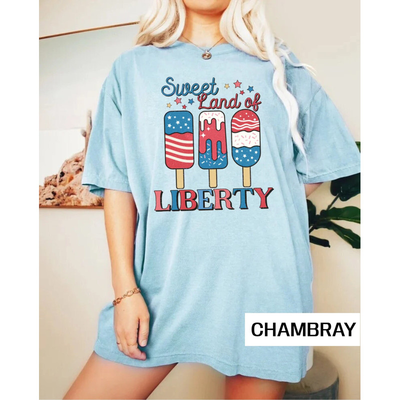 Sweet Land Of Liberty Comfort Colors® Shirt, Fourth of July Ice Creams Shirt, Independence Day shirt, American Flag Shirt, Patriotic Shirt - 4.jpg