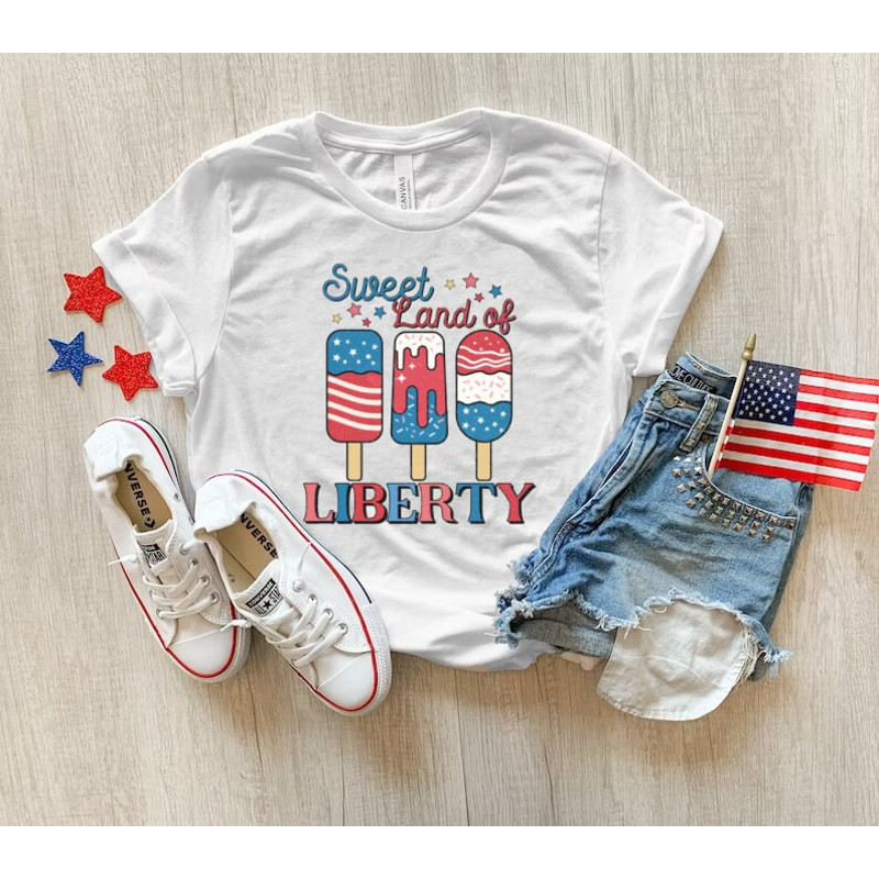 Sweet Land Of Liberty Comfort Colors® Shirt, Fourth of July Ice Creams Shirt, Independence Day shirt, American Flag Shirt, Patriotic Shirt - 5.jpg