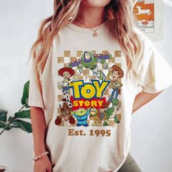 vintage toy story est 1995 comfort colors shirt, disney toy story shirt, disney friends shirt, disney world shirt, disne