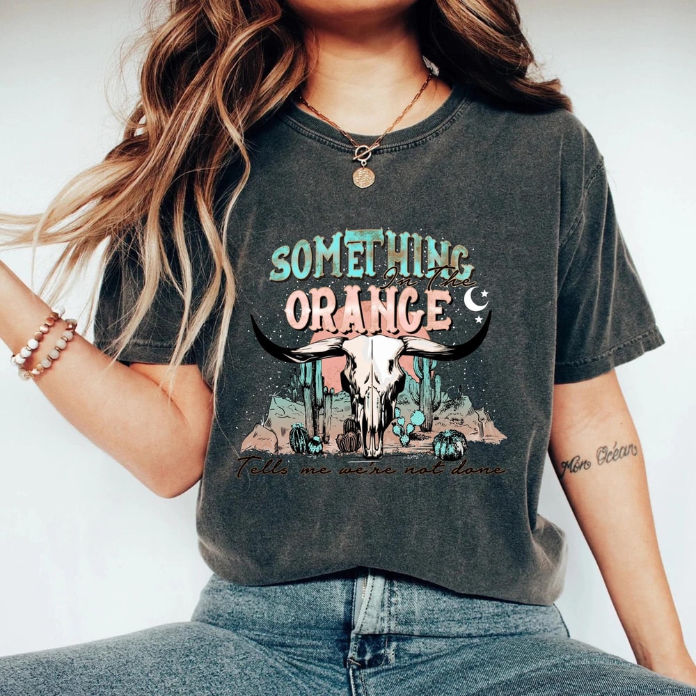 Western Shirt, Over The Orange, Desert Vintage Inspired Tee Shirt, Western Graphic Tee, Retro Tee Shirt, Comfort Colors®, Garment Dyed, Boho - 3.jpg