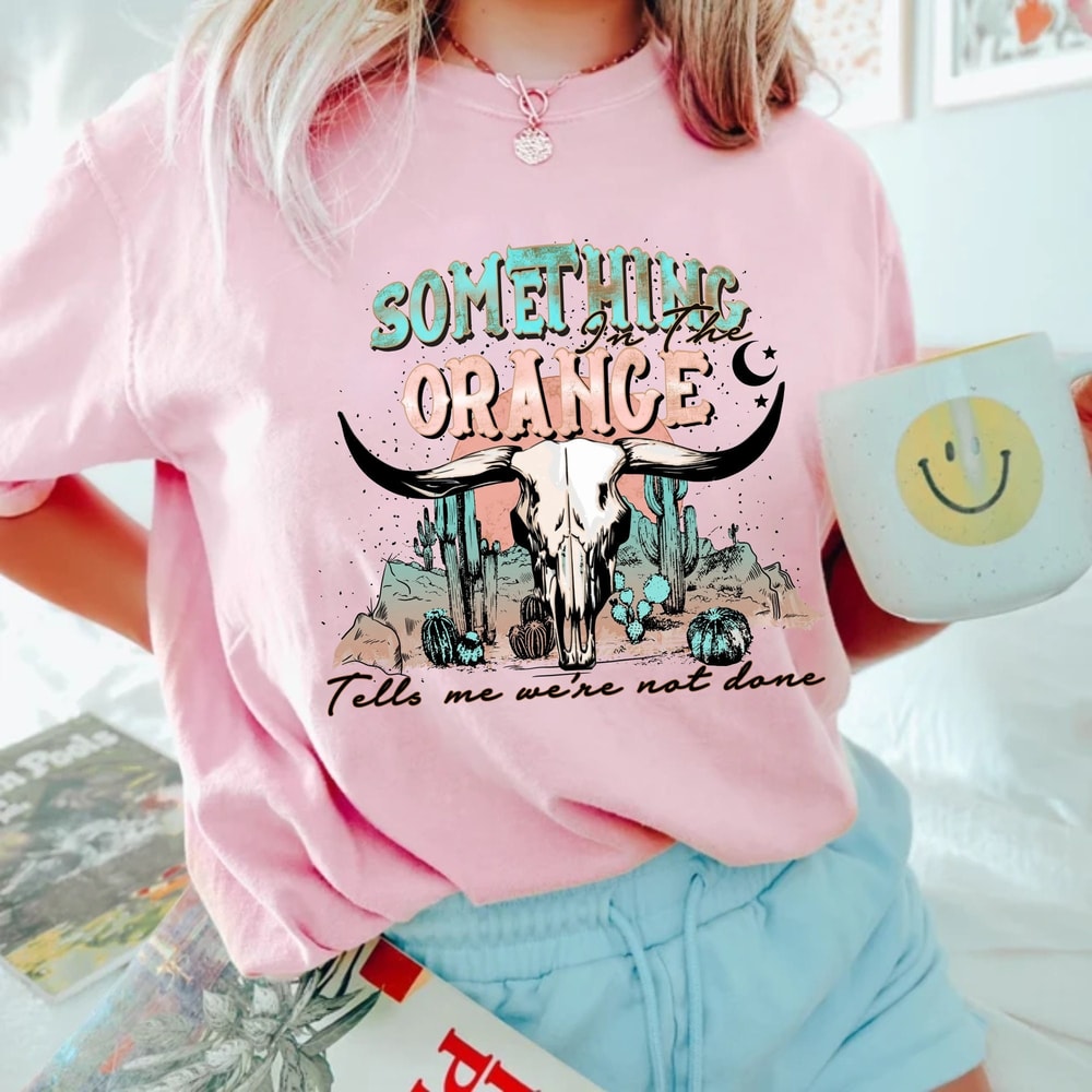 Western Shirt, Over The Orange, Desert Vintage Inspired Tee Shirt, Western Graphic Tee, Retro Tee Shirt, Comfort Colors®, Garment Dyed, Boho - 6.jpg