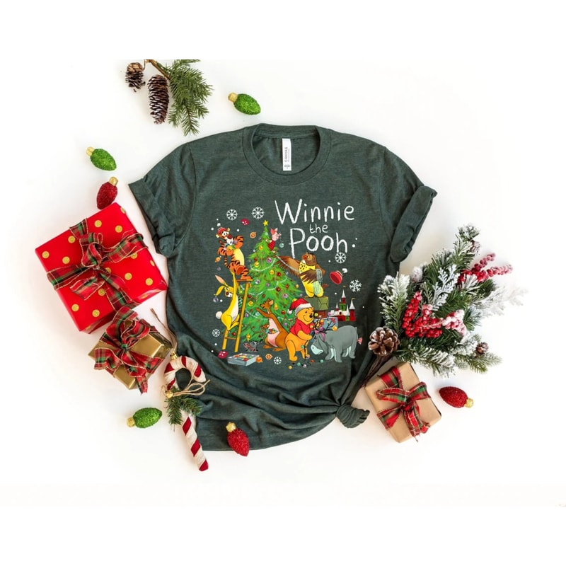 Winnie The Pooh Christmas Comfort Colors® Shirt, The Pooh and Friends Christmas Tree Shirt, Vintage Disney Christmas Shirt, Disneyland Shirt - 3.jpg