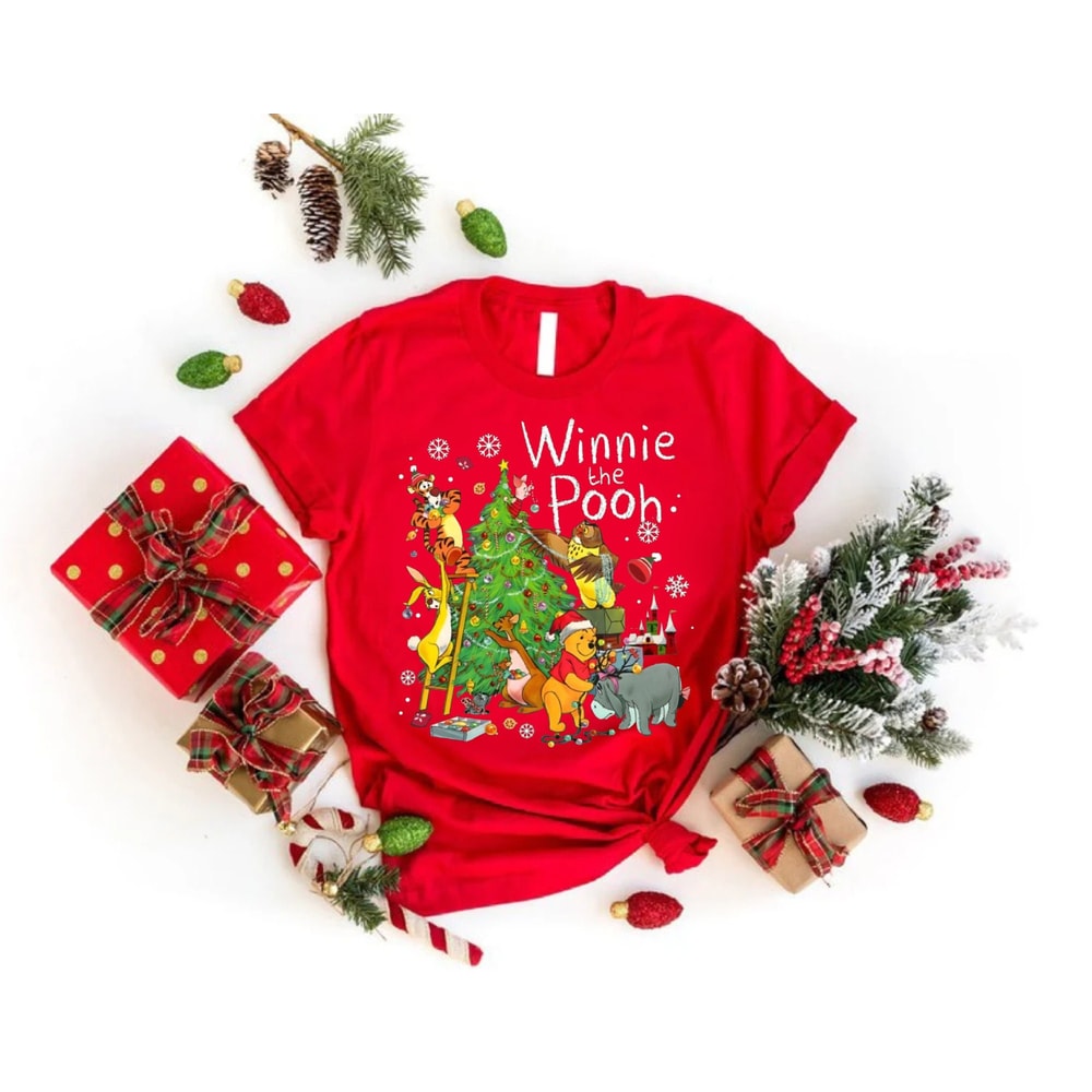 Winnie The Pooh Christmas Comfort Colors® Shirt, The Pooh and Friends Christmas Tree Shirt, Vintage Disney Christmas Shirt, Disneyland Shirt - 4.jpg