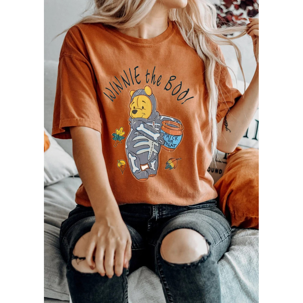Winnie The Pooh Halloween Comfort ColorsĀ® Shirt, Pooh Skeleton Shirt, Pooh Trick Or Treat, Disney Spooky Shirt, Disney Halloween Party Shirt - 4.jpg