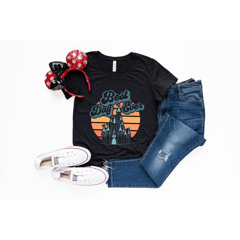 Best Day Ever retro castle T-shirt, Mickey Shirt, Funny Disney Saying Shirt, Funny Disney Trip Tee, Best day ever Disney mom shirt - 1.jpg