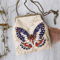 Butterfly herbs linen eco bag hand embroidery
