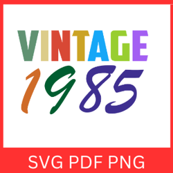 vintage 1985 svg