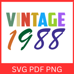 Vintage 1988 Svg