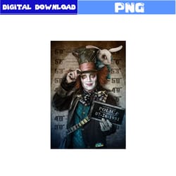 crazy hat seller png, johnny depp png, alice in wonderland png, horror character png, halloween png, png digital file