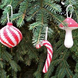 Crochet amigurumi Christmas ornament patterns easy Christmas crochet decorations patterns set of 3 for beginners
