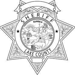lake county sheriff, california sheriff star badge vector outline svg file, cnc laser engraving, cricut, cnc router