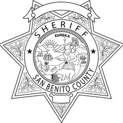 san benito county sheriff, california sheriff star badge vector outline svg file, cnc laser engraving, cricut, cnc file