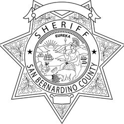 san bernardino county sheriff, california sheriff star badge vector outline svg file, laser engraving, cricut, cnc file