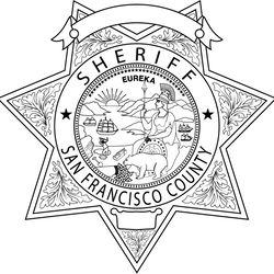 san francisco county sheriff, california sheriff star badge vector outline svg file, laser engraving, cricut, cnc file
