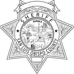 san luis obispo county sheriff, california sheriff star badge vector outline svg file, laser engraving, cricut, cnc file