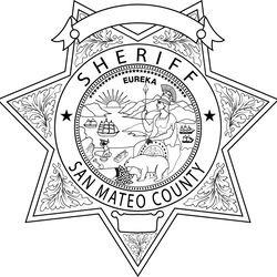 san mateo county sheriff, california sheriff star badge vector outline svg file, laser engraving, cricut, cnc file