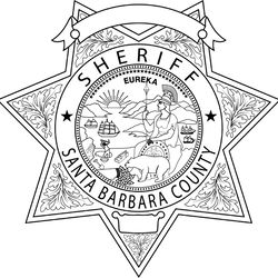 santa barbara county sheriff, california sheriff star badge vector outline svg file, laser engraving, cricut, cnc file