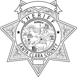 santa clara county sheriff, california sheriff star badge vector outline svg file, laser engraving, cricut, cnc file