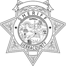 sierra county sheriff, california sheriff star badge vector outline svg file, laser engraving, cricut, cnc file