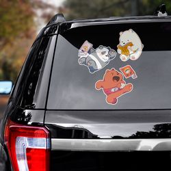 cartoon decal, we bare bears sticker, we bare bears, movie sticker, cartoon car decal, cartoon sticker
