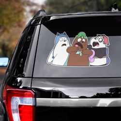 we bare bears, we bare bears sticker, cartoon decal, cartoon sticker, cartoon car decal, movie sticker